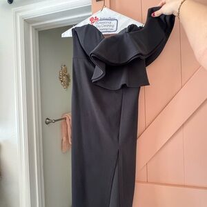 BEBÉ STRAPLESS BLACK DRESS